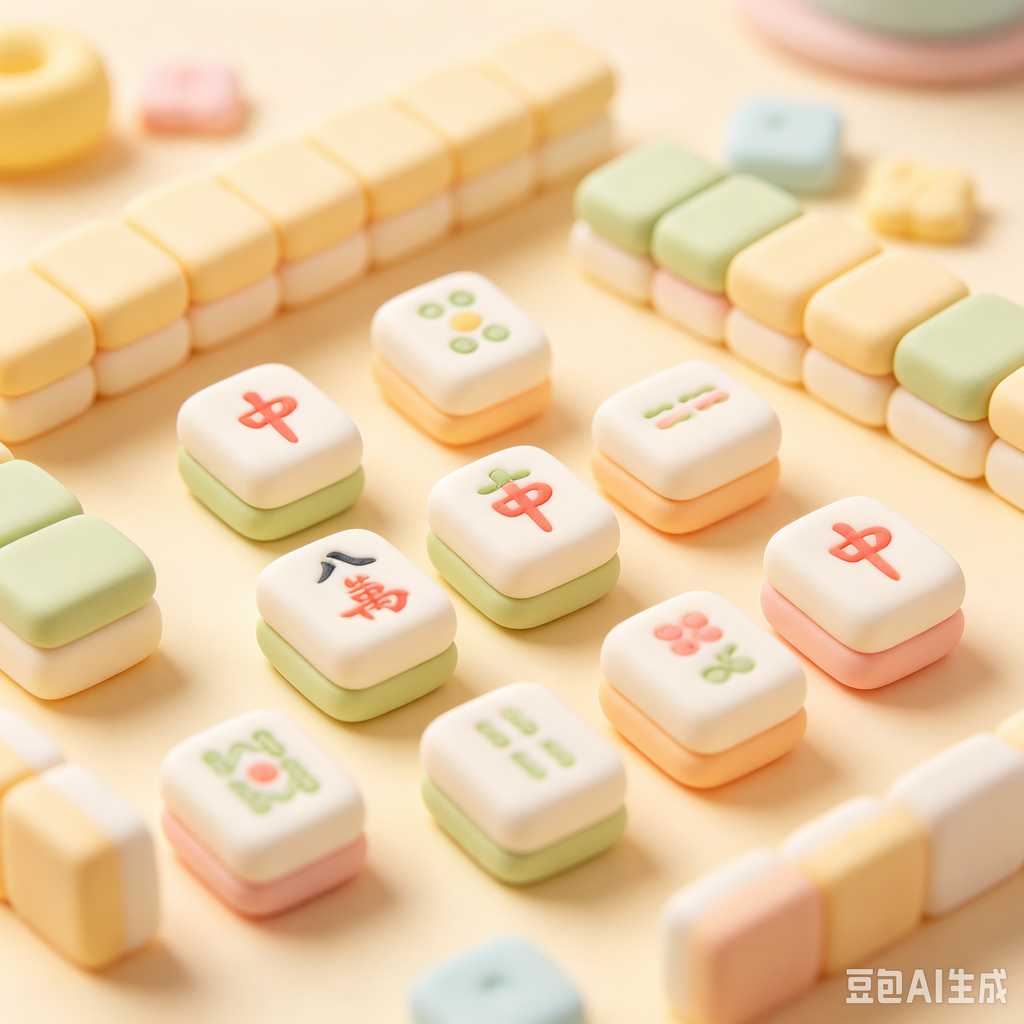 gradient green mahjong set